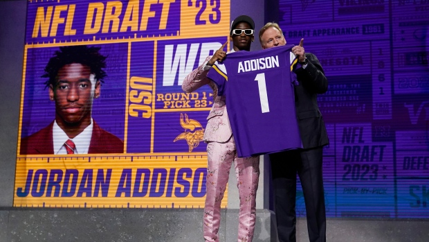 Minnesota Vikings rookie Jordan Addison cited for going 140 in 55 mph ...