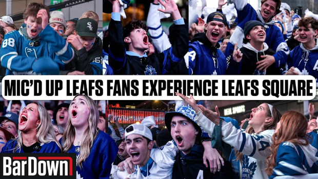 Toronto Maple Leafs fans at Leafs Square