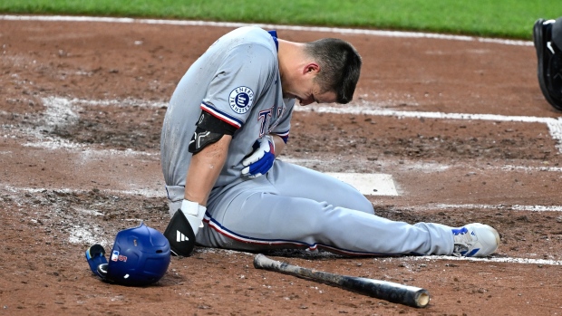 Texas Rangers SS Corey Seager (wrist) exits after hit by pitch - TSN.ca