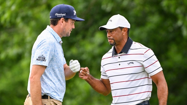 Keegan Bradley and Tiger Woods