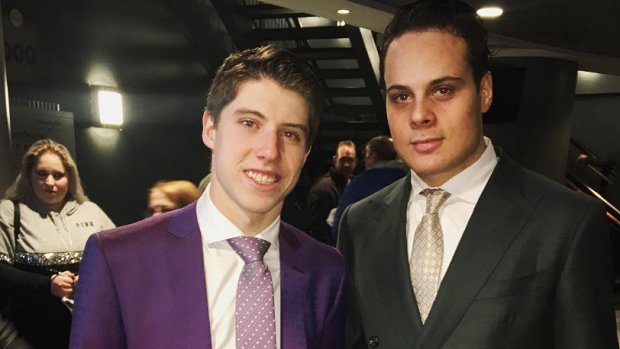 Two guys in suits - Matthews and Marner