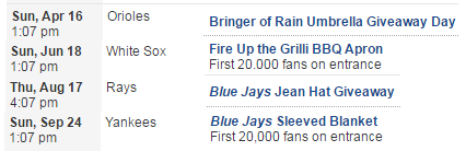 Toronto Blue Jays Promo Schedule Reveals All Of 2020's Awesome Fan  Giveaways - Narcity