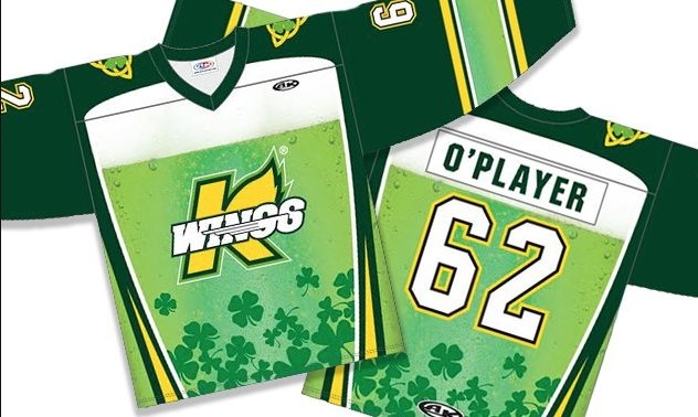 Isles march Beer hockey jersey st patrick's day Green or Yellow Custom  Free Ship
