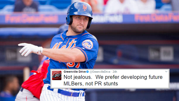 Red Sox affiliate ripped Tim Tebow and the Mets in a Twitter rant - Article  - Bardown