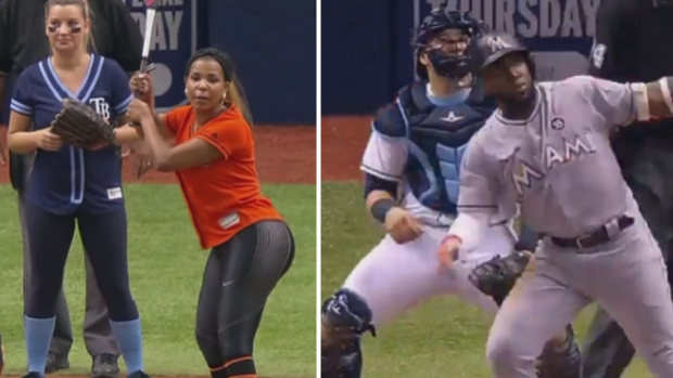 Marcell Ozuna and his wife crushed home runs on the same night
