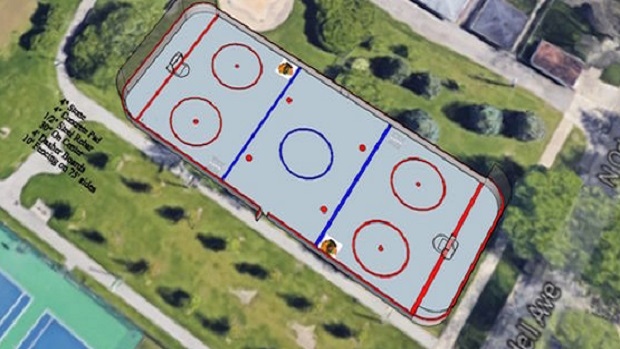 Outdoor roller hockey rink