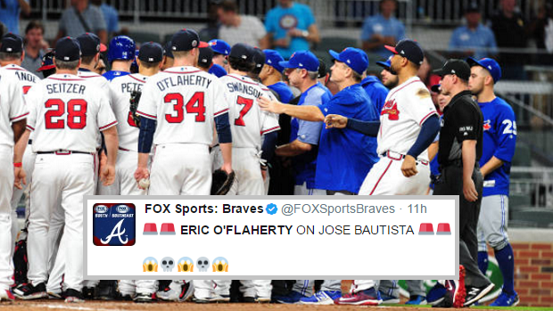 Jose Bautista bat flip inspires vicious clap back from Braves pitcher