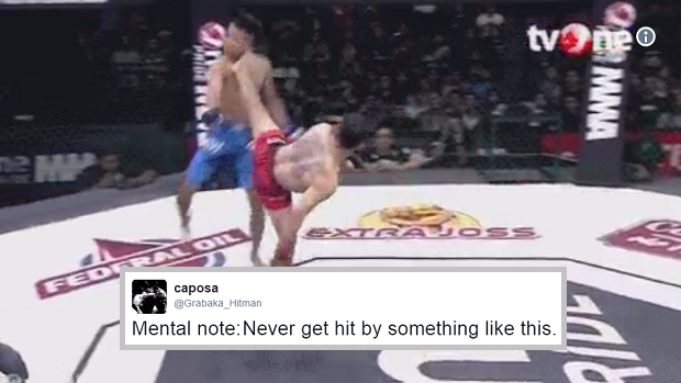 This Spinning Kick Lifts A Fighter Off His Feet For An Instantaneous