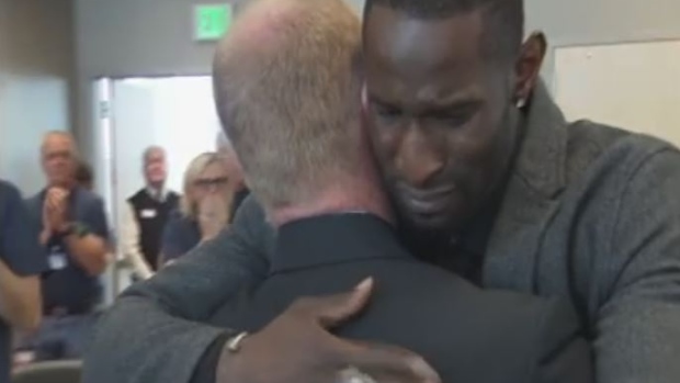 Ricardo Lockette breaks down in tears after being reunited with the two men  who saved his life - Article - Bardown