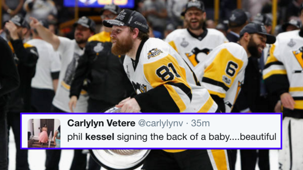 Penguins fan gets signed stick from Phil Kessel (video) - Sports