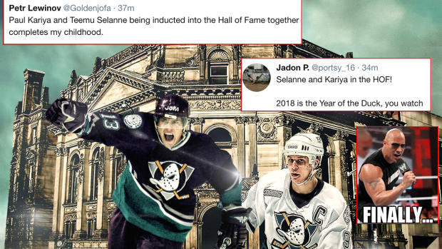 Teemu Selanne, Paul Kariya among electees to Hockey Hall of Fame