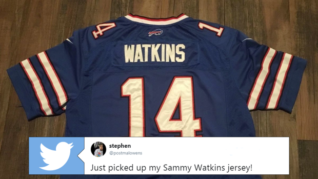 Bills fan bought a new jersey at the 