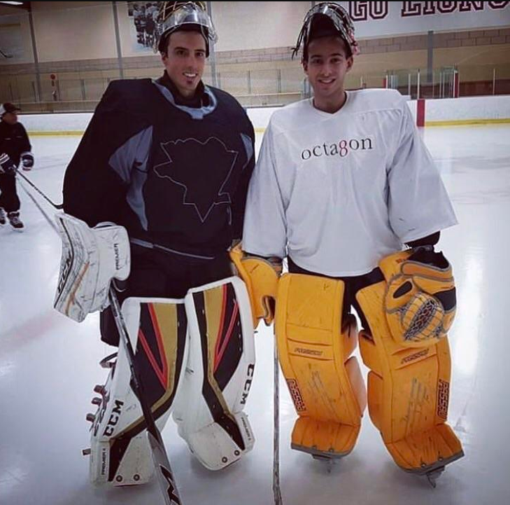 Marc-André Fleury debuts gold pads! Photo: SinBin Las Vegas  Golden  knights hockey, Vegas golden knights, Hockey pictures