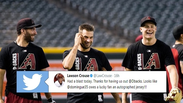 Yotes warmup jersey for Dbacks night uses the baseball team's