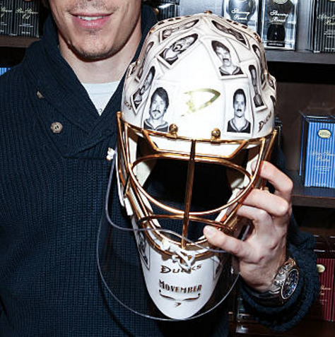 John Gibson's 25th Anniversary Helmet : r/hockey