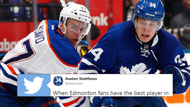 Oilers fan dedicates his McDavid jersey to chirping Leafs fans with ...