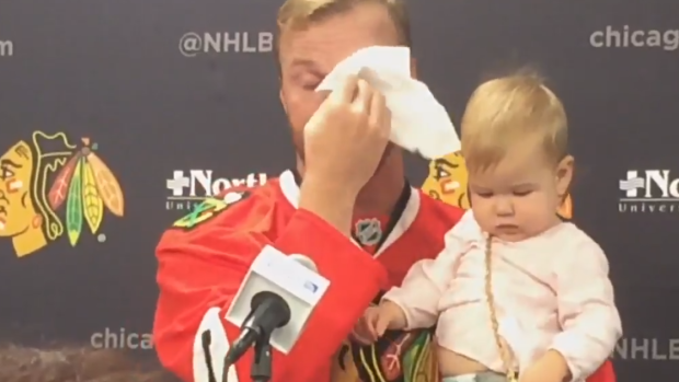 An emotional Bickell delivers heartwarming message with daughter in his ...