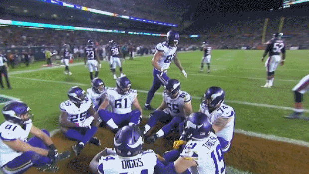 Vikings celebrate touchdown with duck, duck, goose