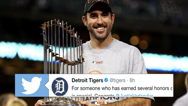 Tigers congratulate Verlander on World Series