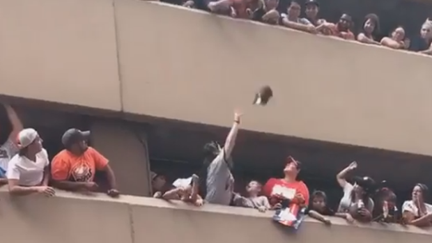 IT'S TRADITION AT THIS POINT!', Is it even an Astros World Series parade  without a parking garage hat toss? In 2017, one of the most viral moments  of, By KHOU 11 News