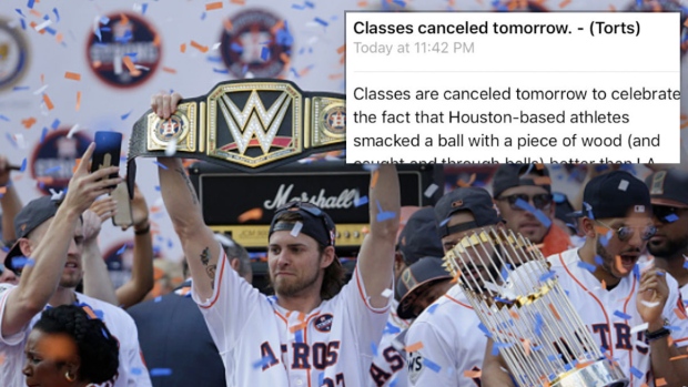 Professor furious after classes were canceled for Astros victory parade