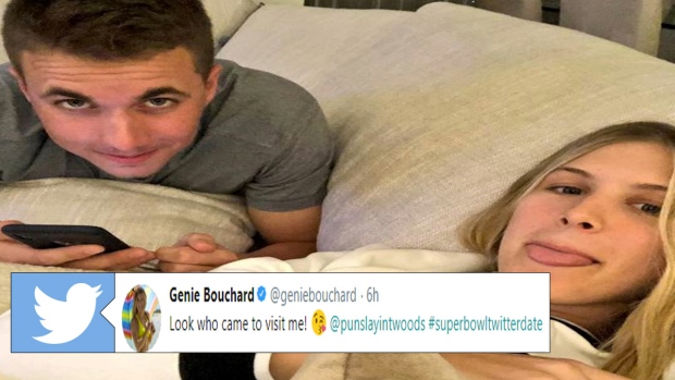 Genie Bouchard once again lives up to her word and hangs out with her Super  Bowl Twitter date - Article - Bardown