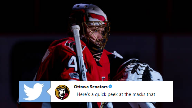 Craig Anderson during a 2017 regular season game.