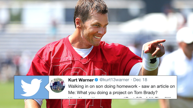 Kurt Warner's son thinks Tom Brady is the greatest QB of all time