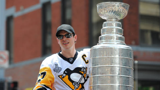 Sidney Crosby with the Stanley Cup.