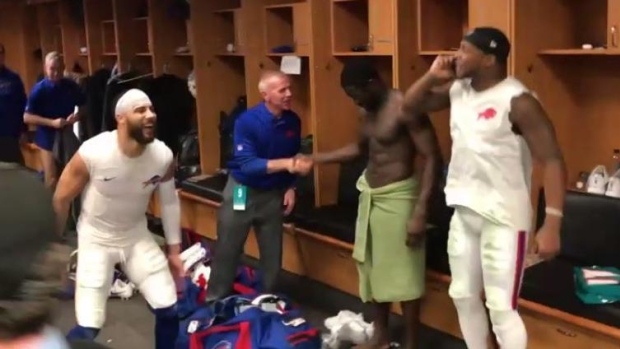 Bills locker room dance