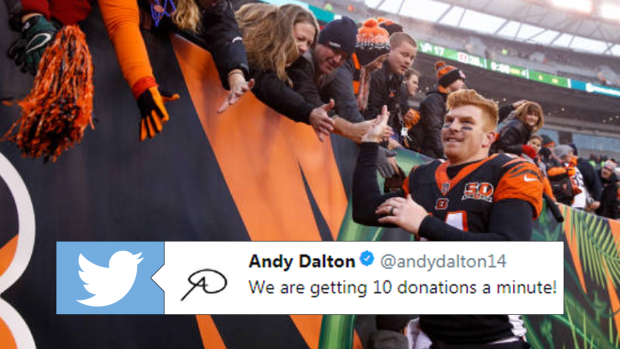 Bills Mafia' has flooded Andy Dalton's foundation with donations