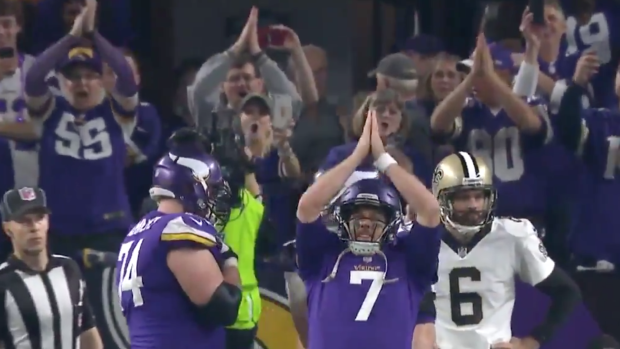 Vikings fans joined Case Keenum in a skol Vikings chant 