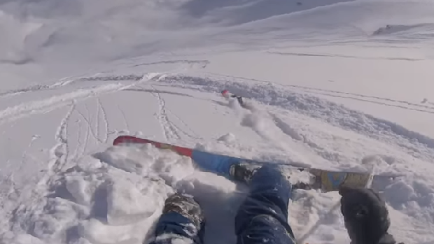 A thrill-seeker attempts to go helicopter skiing but things quickly took a turn for the worse.