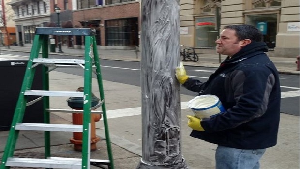 City of Philadelphia putting Crisco on light poles