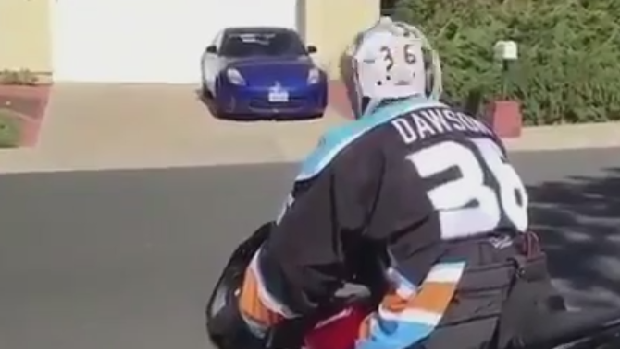 Cruising The Streets In Full Hockey Gear! 